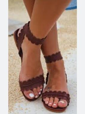 BALI ELF Women’s Midsummer Scalloped Ankle-Strap Sandals